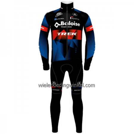 Set Fietsshirt Lange Mouw + Lange Koersbroek 2022 Baloise-Trek Lions Blue Rood Zwart